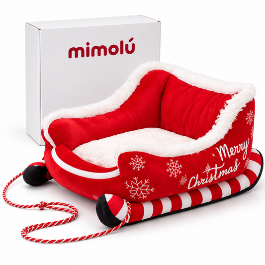 Christmas Sleigh Bed for Dogs and Cats